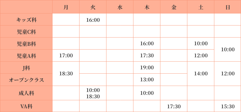 タイムテーブル（時間割）